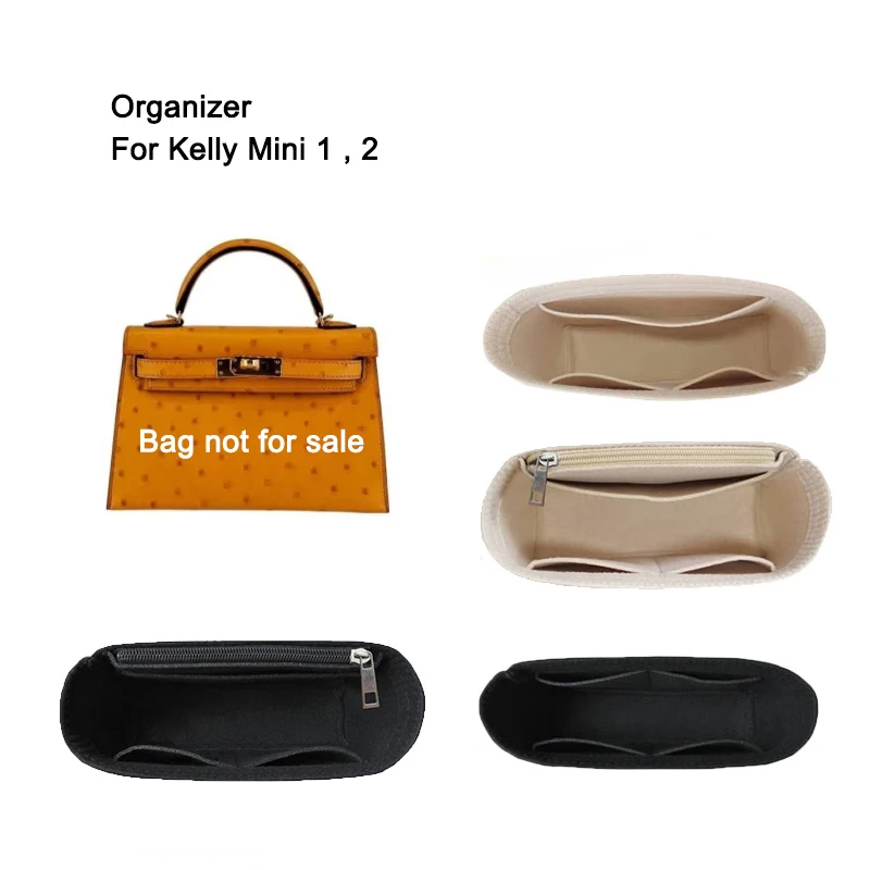 Purse Organizer for Kelly Mini 1&2 Designer Handbags, Bag Organizer Insert Tote Sholouder Bag Liner ,Custom Size