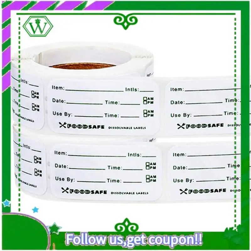 Reliável-10 rolo de etiquetas de alimentos refrigerador armazenamento de alimentos freezer adesivos 1x2in auto-adesivo removível freezer para recipiente reutilizável