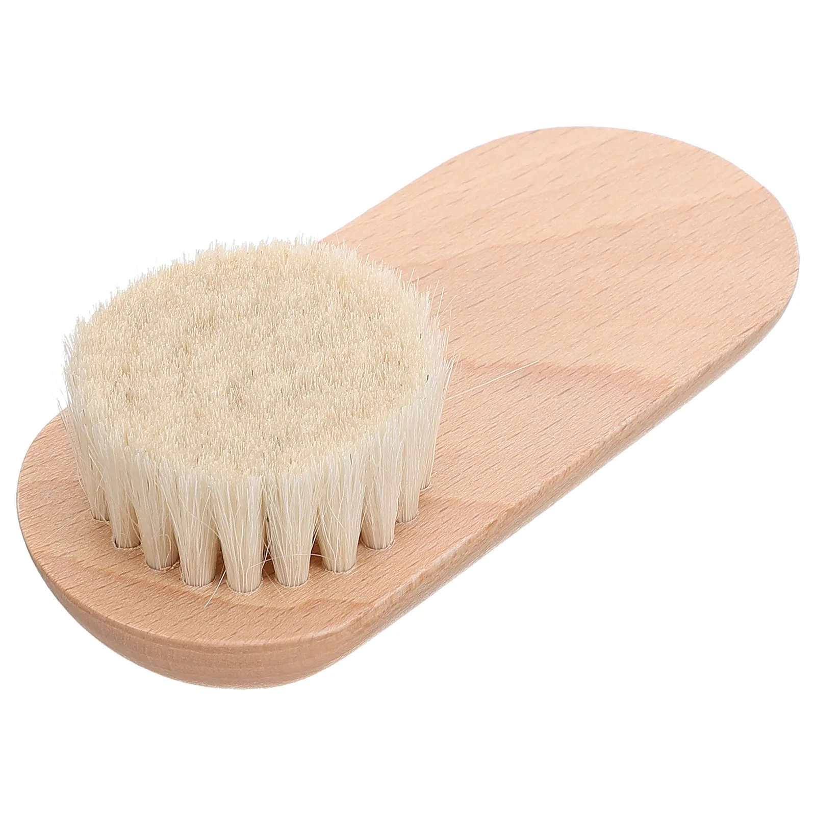 Szczoteczka do czyszczenia paznokci z drewna bukowego i wełny, delikatny czyścik do paznokci, wielofunkcyjne przenośne narzędzie do pedicure dla kobiet i mężczyzn.