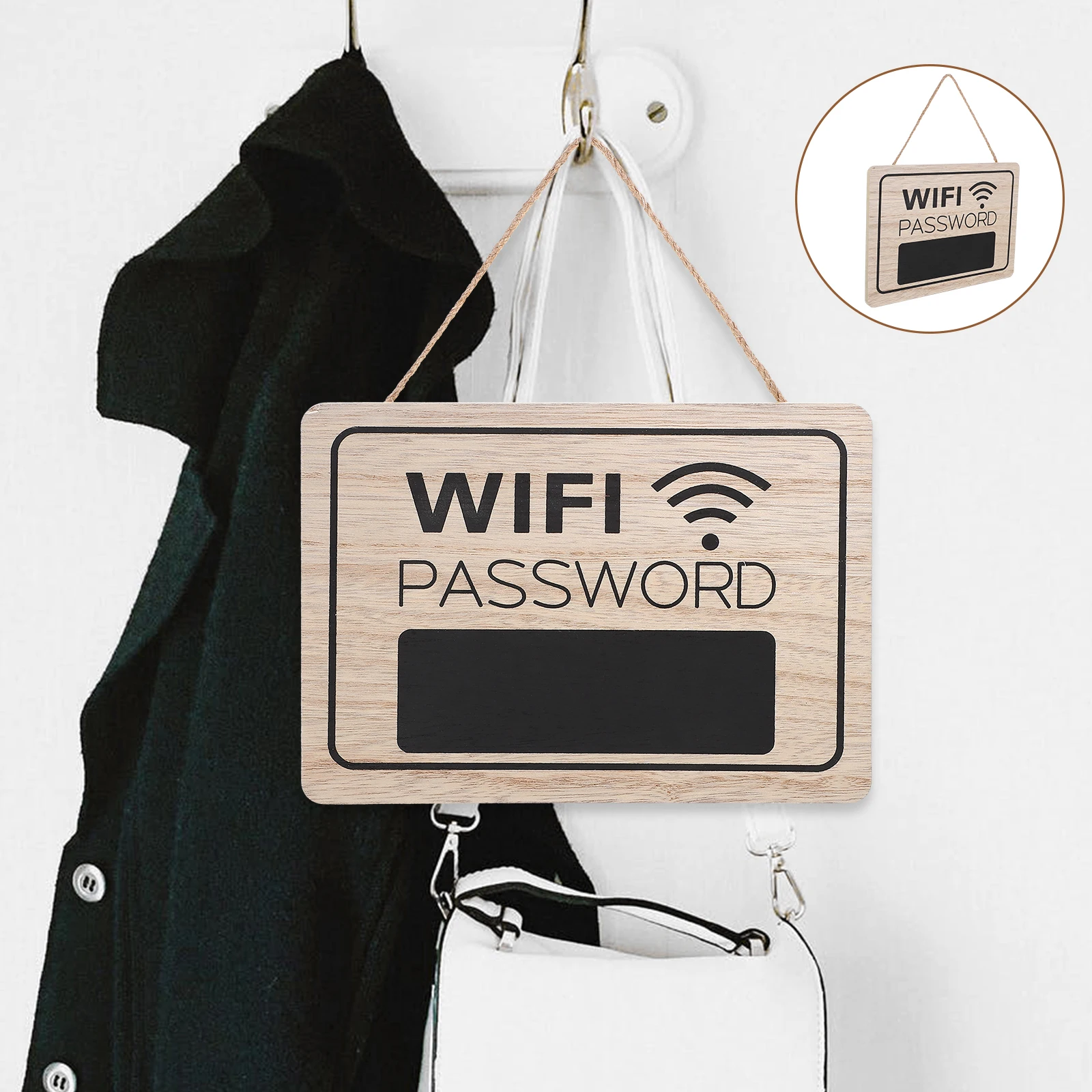 Tanda Kata Sandi Wifi Dinding Kayu CG04WF Tanda Kata Sandi Wifi untuk Rumah Pedesaan Rumah Hotel Tanda Gantung Lingkungan