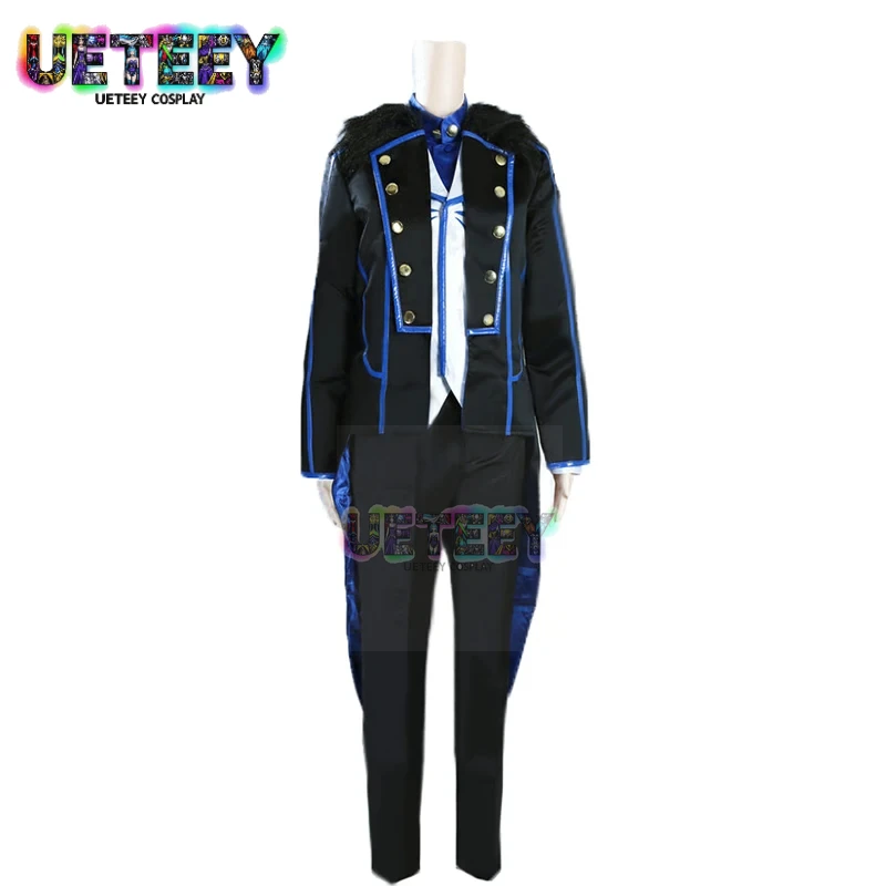 

UETEEY Fate Grand Order White Valentine's Day Saber Prototype Arthur P Merlin Cosplay Costume with Hat Customized