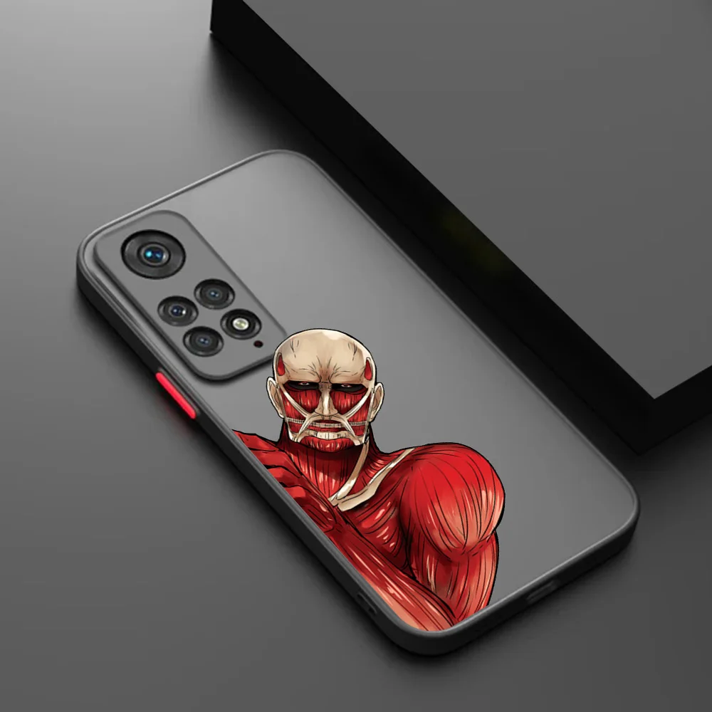 Phone Cases For Xiaomi Redmi Note 13 12 11 Pro 11S 12S 11T 12X 12T 12C Attack on Titan Eren-Yeager Skin feel Translucent Cover