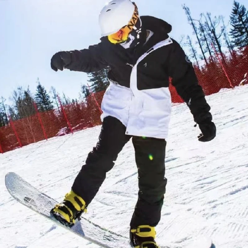 Women's Winter Snow Suit Sets Snowboarding Clothing Skiing Costume 10k Waterproof Windproof Ice Coat Jackets and Strap Pants