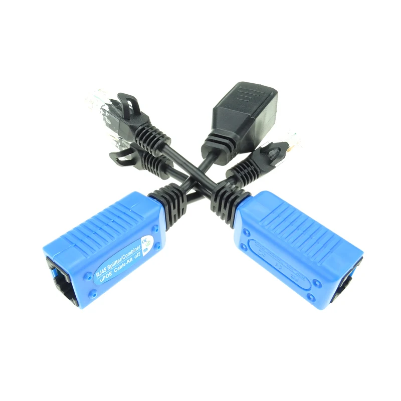 2pcs/1pair RJ45 splitter combiner uPOE cable kit POE Adapter Cable Connectors Passive Power Cable