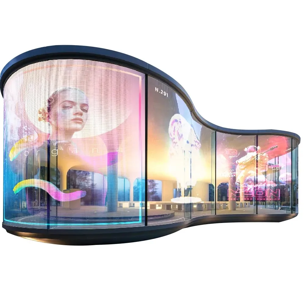 تركيب سريع P16 شاشة شفافة LED مرنة 2.5 مم للإعلان عن مركز التسوق #5