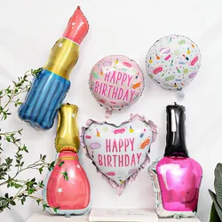 Lipstick Aluminium Film Balloon, Girls Make-up Beauty Theme Birthday Party Decoration Balloon, Nail Polish Balloon