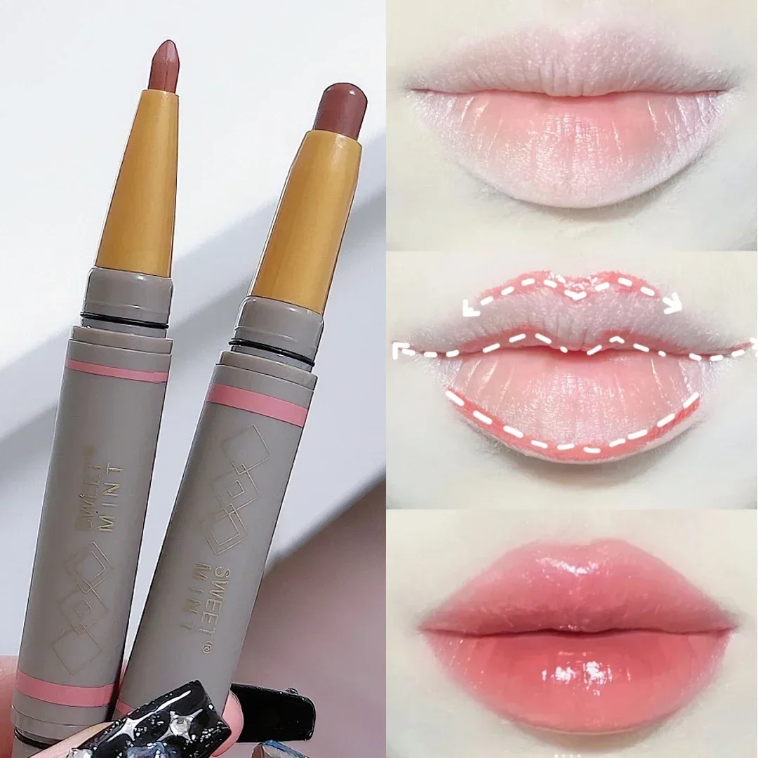 Penna Lipliner opaca a doppia estremità Nude Red Contour Tint rossetto Waterproof Lasting Moisturizing Lipliner Pen Lips Makeup Cosmetic