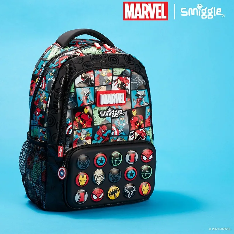 Original Australian Smiggle Backpack Marvel SpiderMan Children\'s Schoolbag 7-16 years 16 inch Waterproof Student Backpack