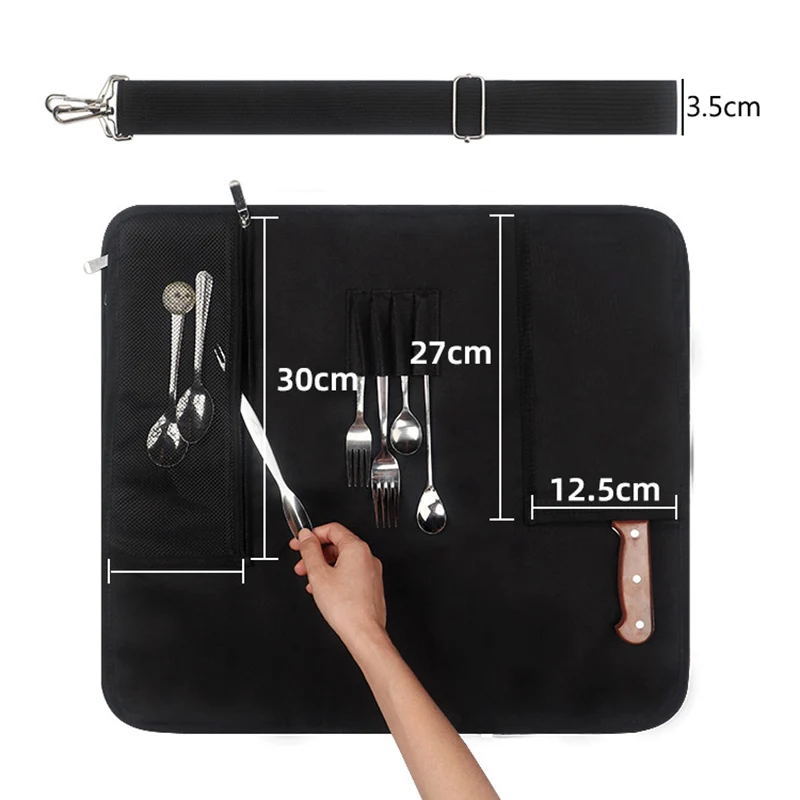 10 Slot Portable Professional Durable Chef Knife Bag Utensils Kitchen Knife Storage Pockets Organizer Oxford Picnic Carry Case