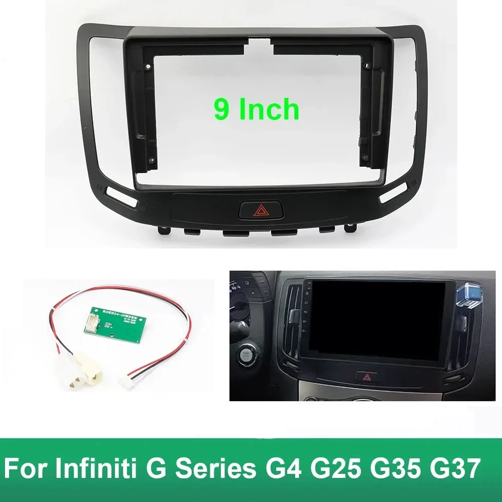 9-дюймовый автомобильный каркас, адаптер для лицевой панели Android, комплект панели для приборной панели для Infiniti G серии G4 G25 G35 G37 Nissan Skyline GT 370 9-дюймовый автомобильный каркас, адаптер для лицевой панели Android, комплект панели для приборной панели для Infiniti G серии G4 G25 G35 G37 Nissan Skyline GT 370