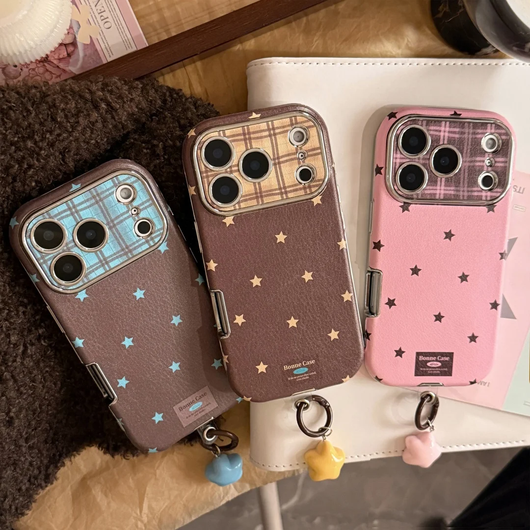 

Fashionable Star Korean Simple Phone Case For IPhone 17 16 16E 15 14 13 Pro Max s Cute Creative Cover Case