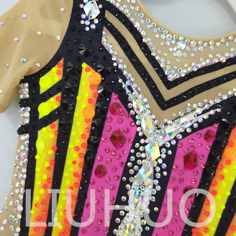 LIUHUO Rhythmic Gymnastics Leotard Competitive Cheerleading Performance For Children