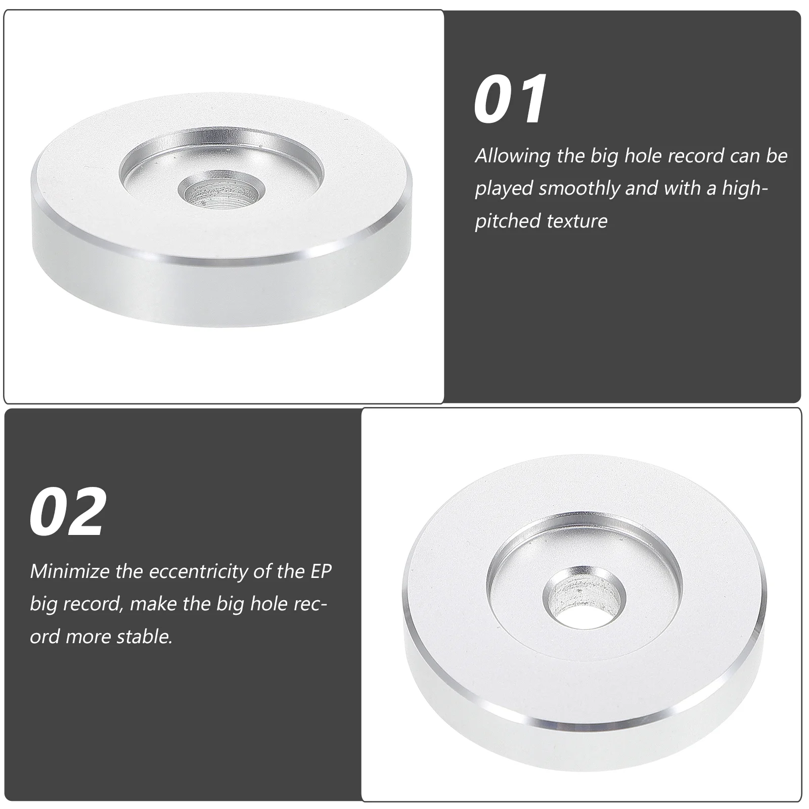 Adapter for Turntable Converter Dome Golden Aluminum 7 Inch Vinyl