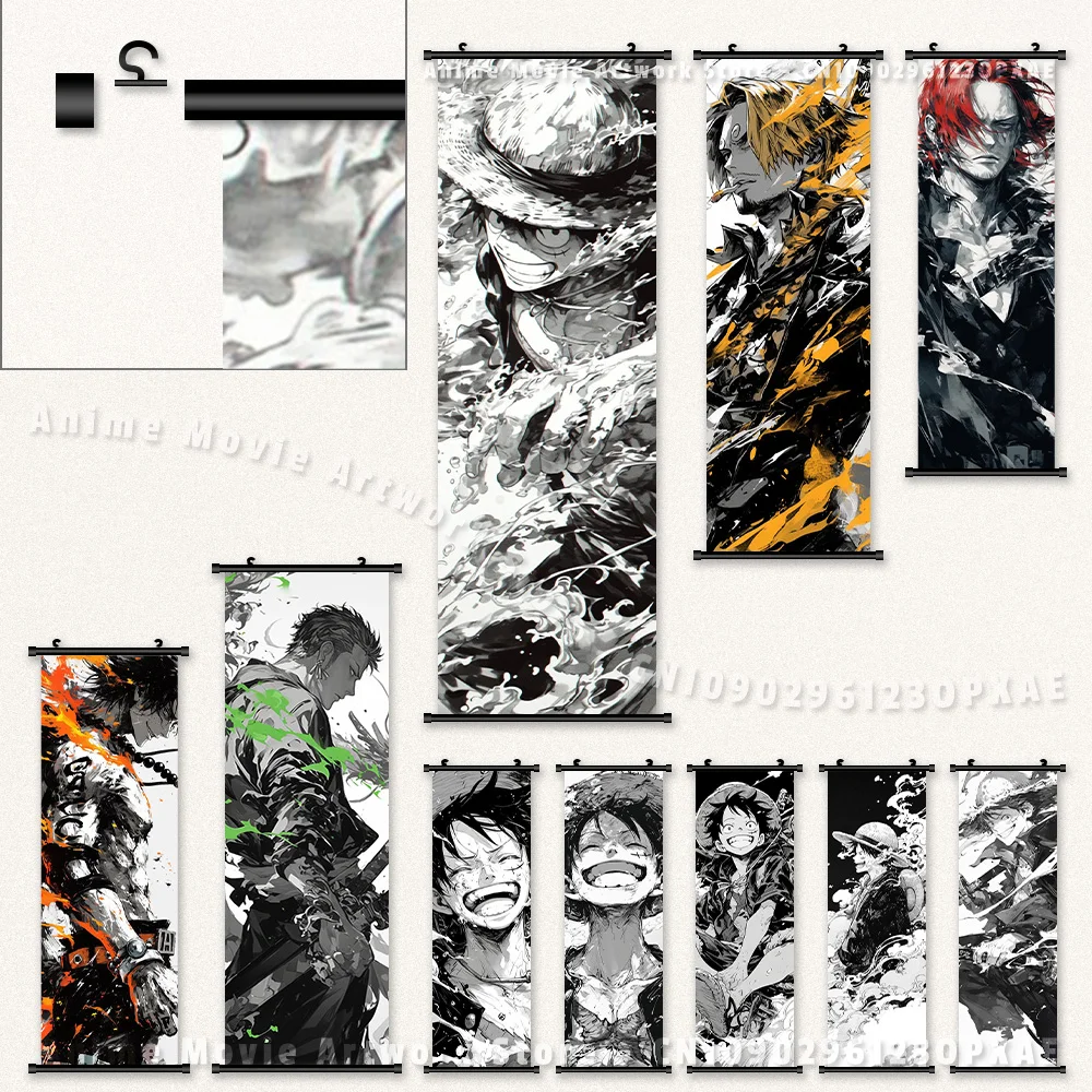

Anime One Piece Straw Hat Pirates Character Home Decoration Wall Art Scrolls Picture Modern Hanging Painting Print Canvas Poster