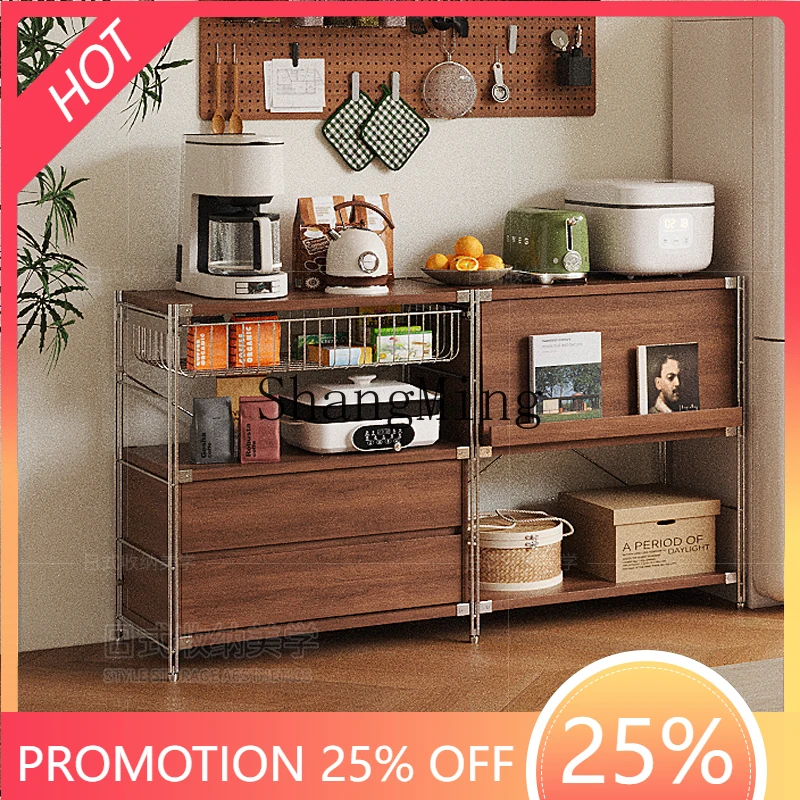 

SM Kitchen Basket Floor-standing Multi-layer Stainless Steel Storage Microwave Rack Multi-functional Storage Cabinet