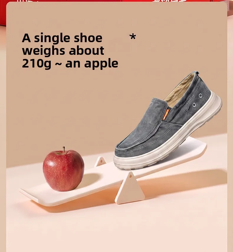 Herren-Slipper aus Canvas, atmungsaktive Loafer aus gewaschenem Denim, leichte, rutschfeste Schuhe zum Gehen, bequeme Alltagsschuhe für Herren. – Detail 5