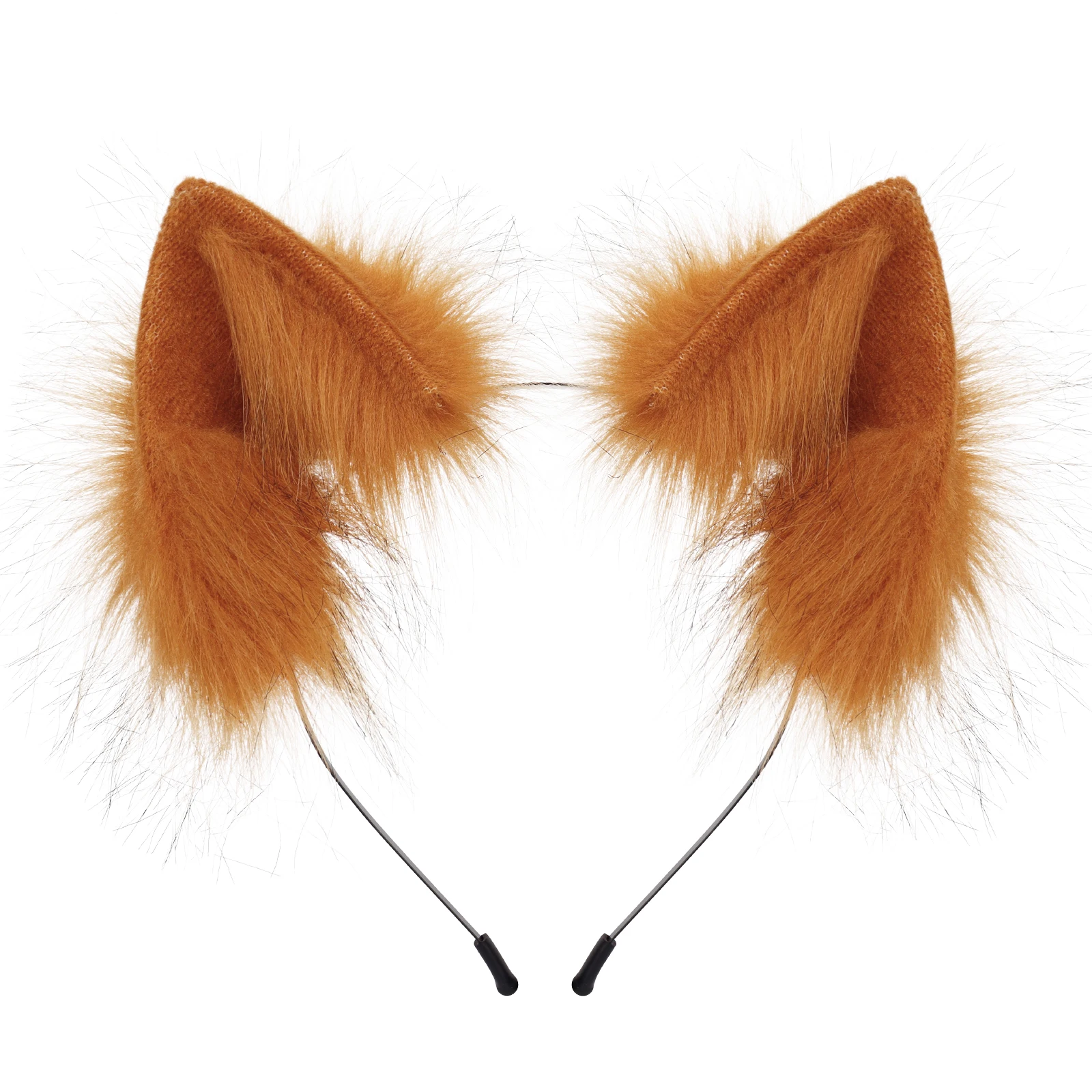 Handmade Faux Fur Animal Ears Headband Furry Cat Fox Ear Hairhoop Headwear Costume Accessory for Cosplay Masquerade