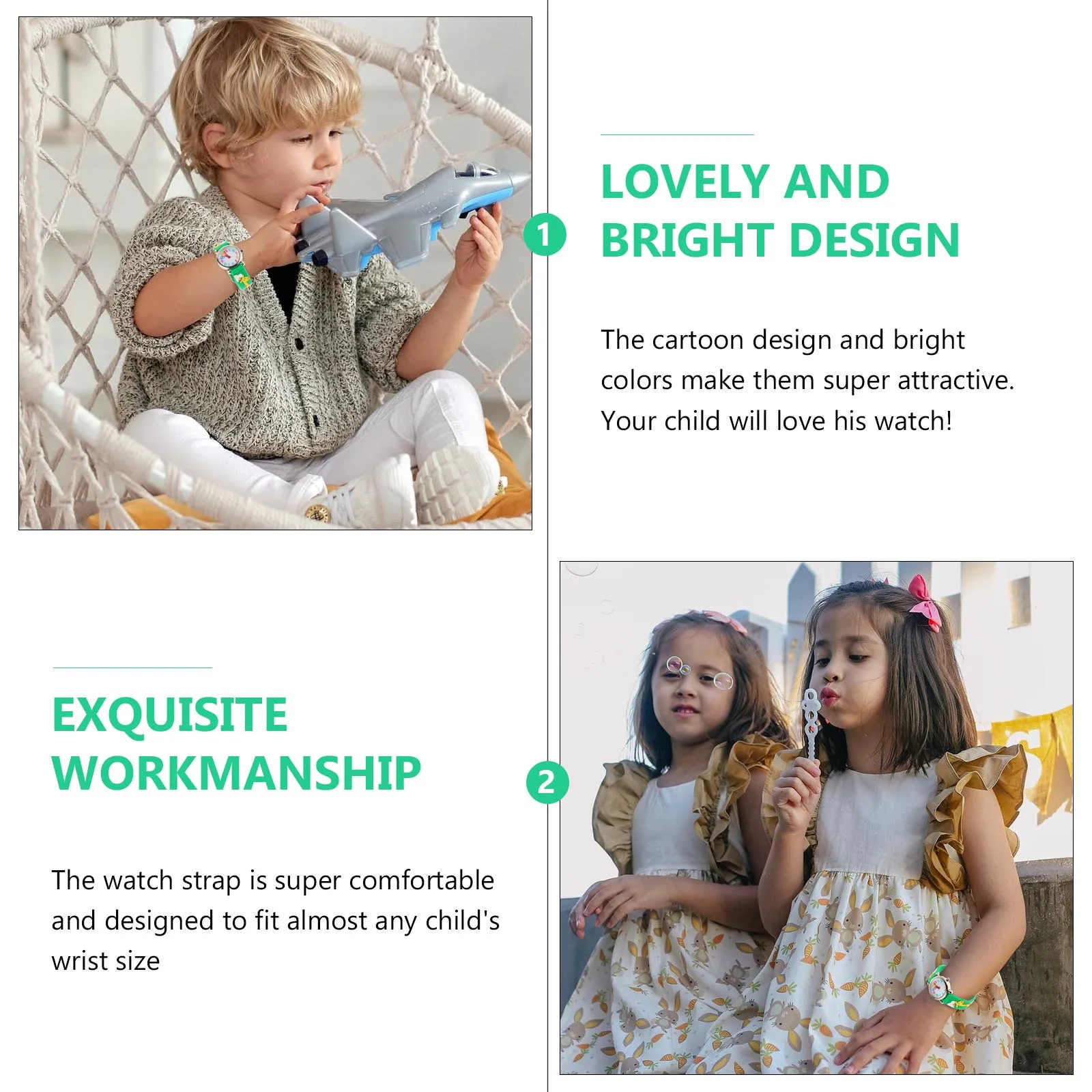 1Pcs Kids 3D Watch Cartoon Style Children Watch Lovely Wristwatch Adorable Kids Wristwatch Exquisite Workmanship Long-Lasting