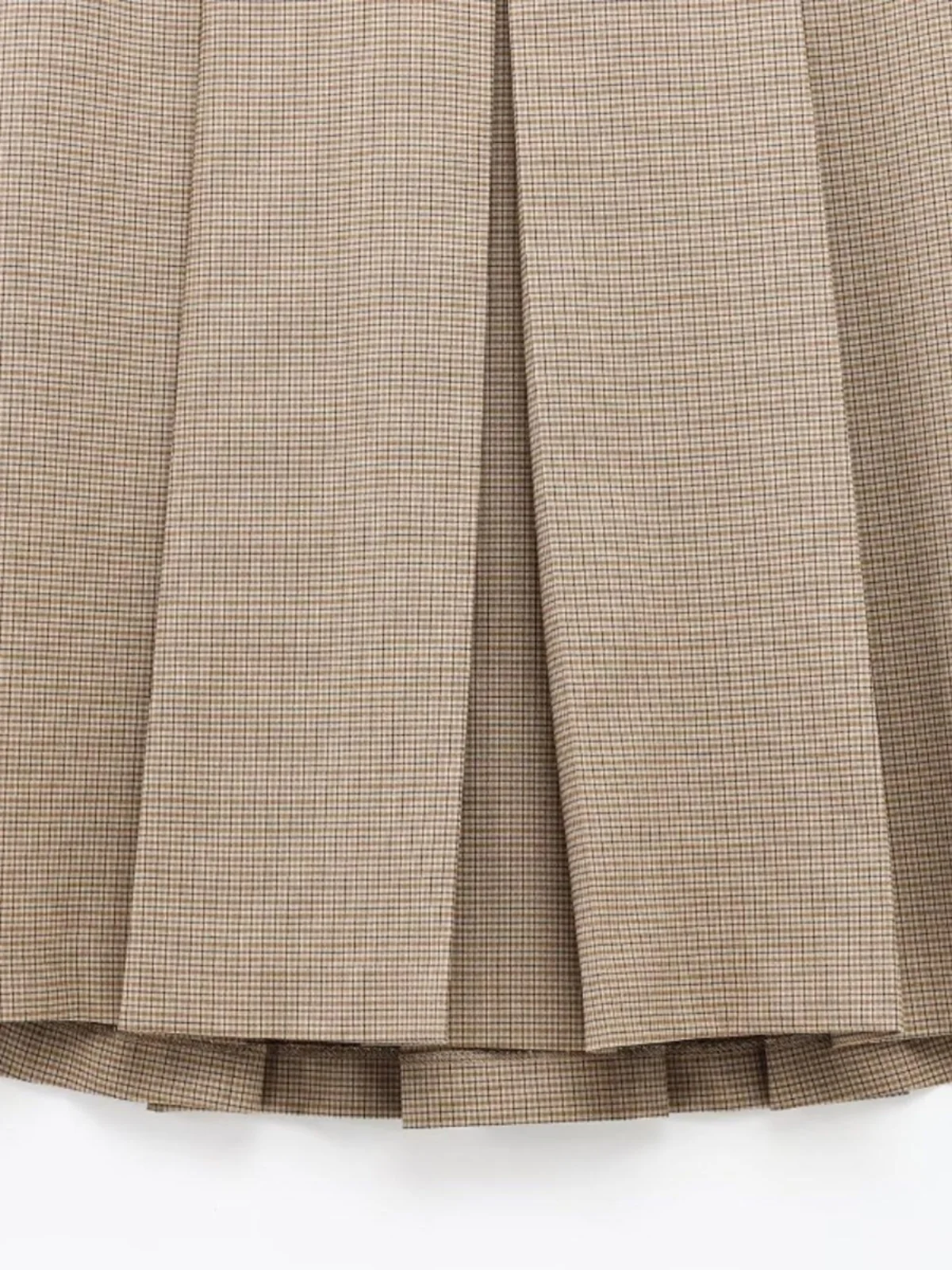 

Новая весенняя милая клетчатая юбка-миди с высокой талией и широкими складками, пригородная юбка из полиэфирного волокна средней длины, однотонная юбка трапециевидной формы