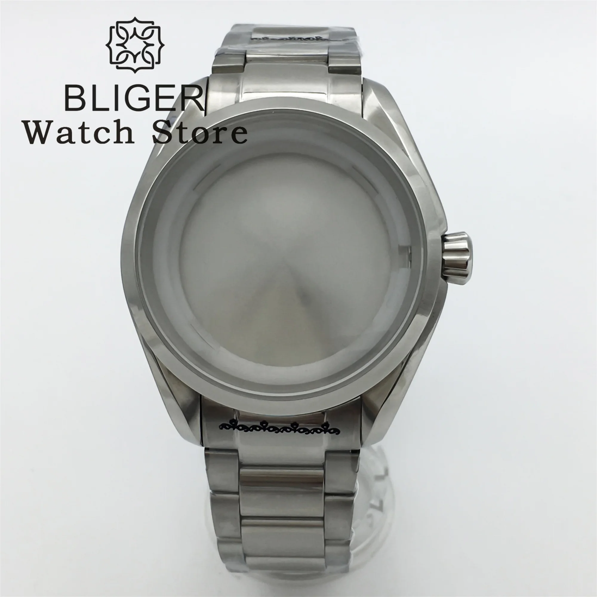 

BLIGER 40mm Silver Stainless Aseptic Polished Case Sapphire Glass Fit NH34 NH35 NH36 PT5000 ETA2824 Movement 10ATM Waterproof