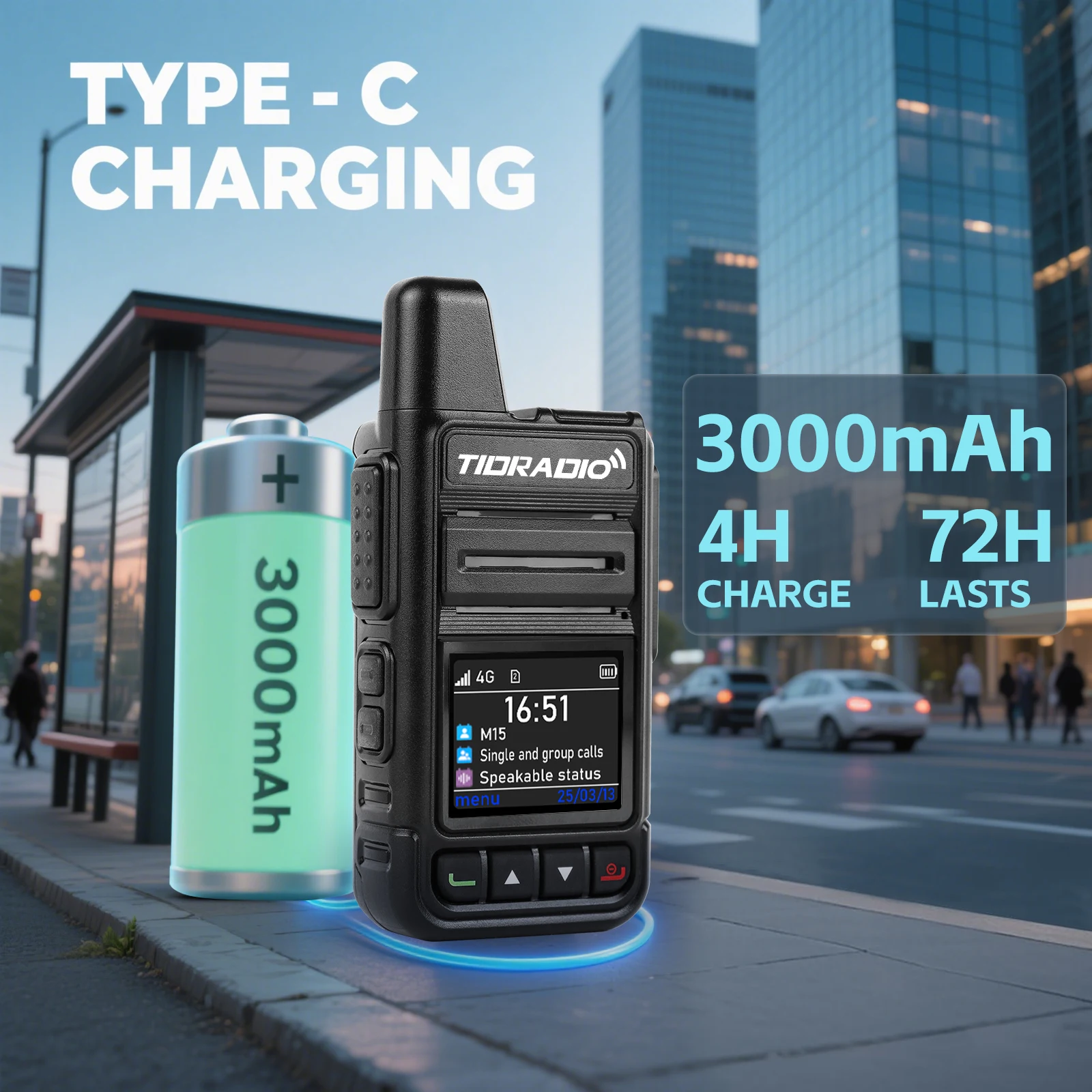 TIDRADIO TD-M15 Global POC Radio with 1 Year Sim Card Walkie Talkie Long Range 4G Network 5000 Miles for Hiking and Camping - Image 5