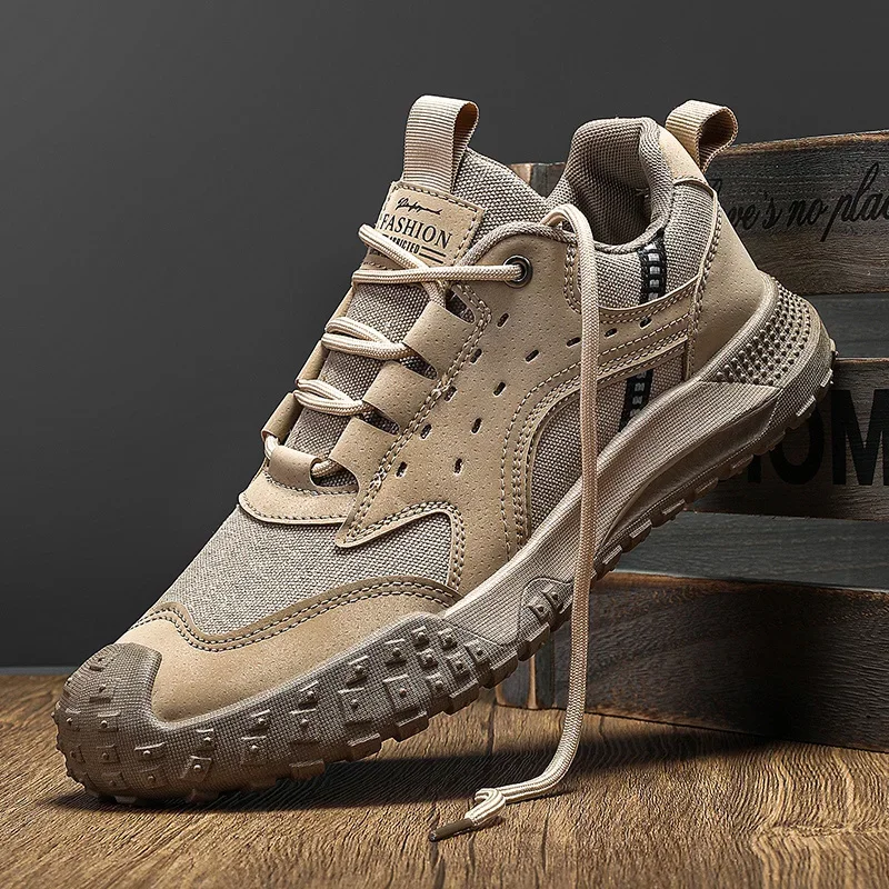 

Outdoor Mens Walking Sneakers Men Casual Shoes Lightweight Work Shoes Wear-resistant Men Hiking Trekking Shoe Suede Sport Shoes