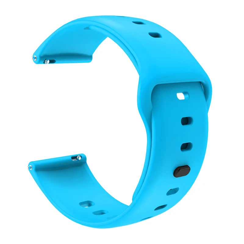 

20mm 22mm Universal Silicone Watch Strap Quick Release Sweatproof Rectangular Buckle Sport Smartwatch Wristband For Men Women