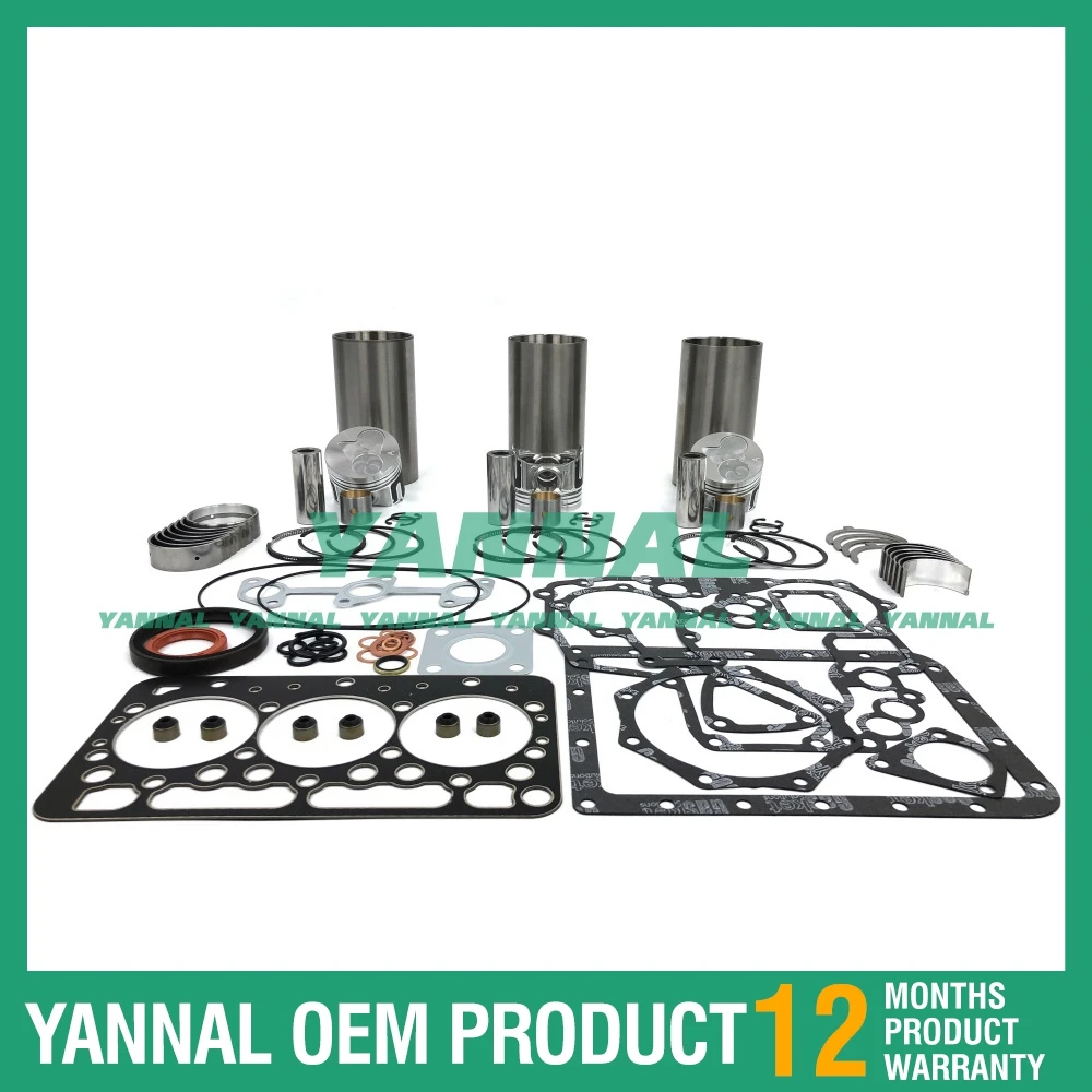 3TNV80 Cylinder Liner Kit With Gasket Set Bearing For Yanmar Excavator Engine Parts