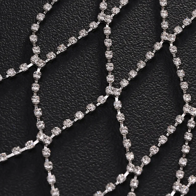 Сетчатая повязка на голову с кисточками, цепочка для волос со стразами, темпераментные свадебные аксессуары, женская цепочка для волос