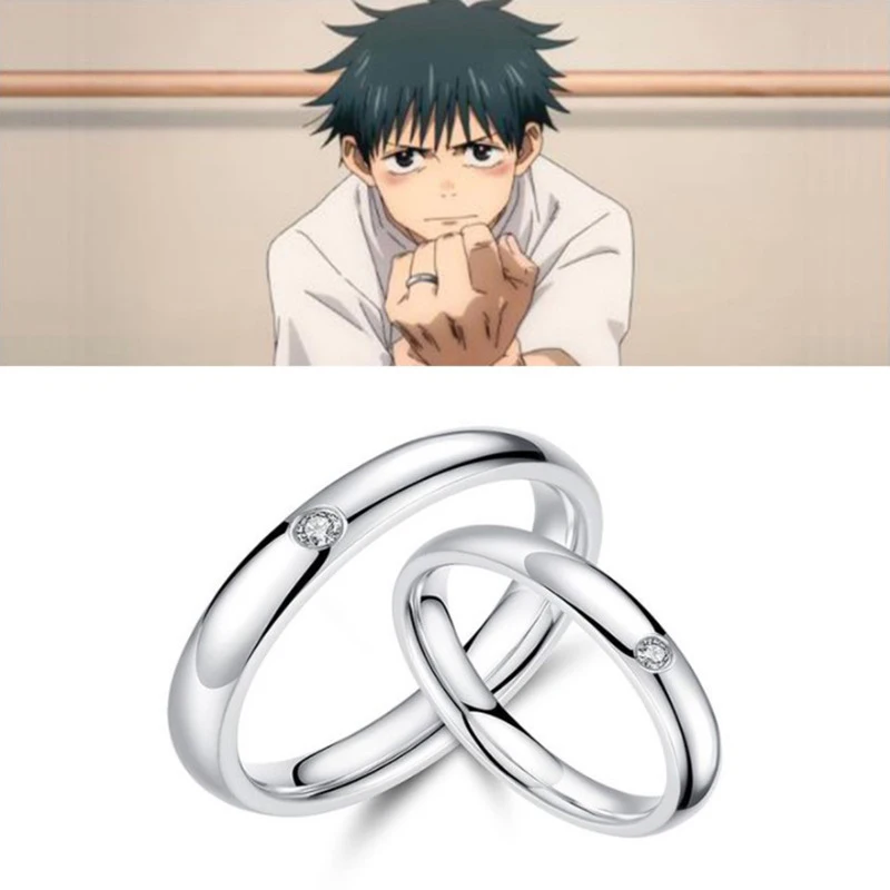 20Pcs/Lot Anime Yuta Okkotsu Rings Cosplay Itadori Yuji Adjustable Finger Ring For Couple Lover Jewelry Wholesale