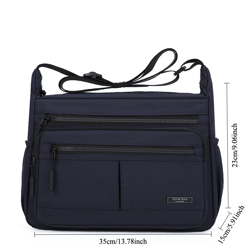 حقيبة ماسنجر للرجال MilitarySlingBagCrossbody حقيبة كتف مقاومة للماء متعددة الطبقات حقيبة كمبيوتر محمول متينة للعمل والسفر والمشي لمسافات طويلة كاجوال #2