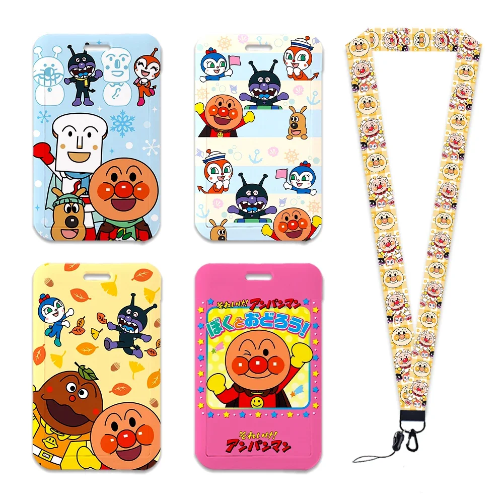 Kawaii Japanese Anime Bread Lanyard ID Credit Card Cover Bus Card Holder Charm Badge Holder For Keys Personalized Gift