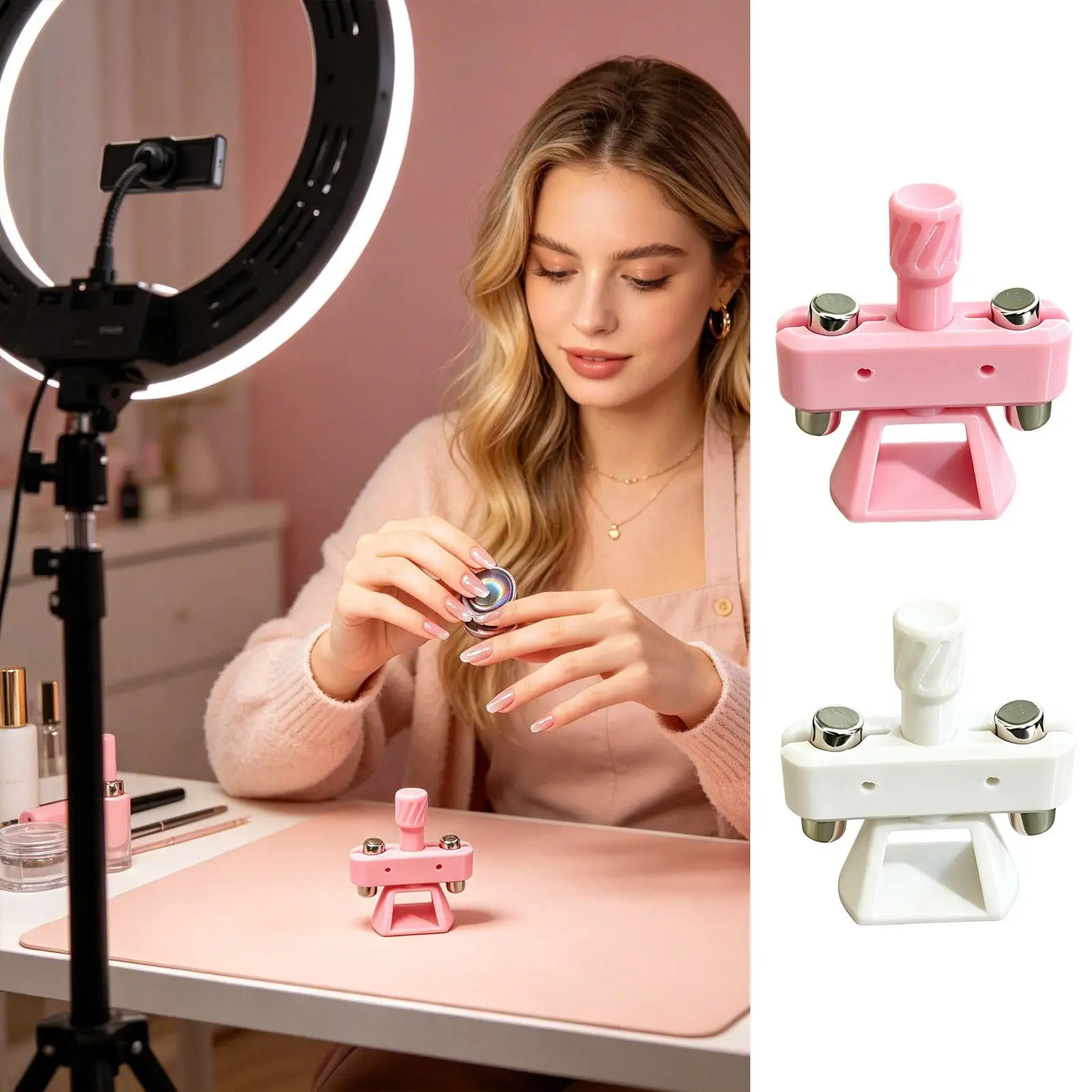 2026 Cats Eye Nail Magnet 360 Rotating Automatic Magnetic Nail Tool Cats Eye Glass Bead Nail Arts Tool For Home Salon Daily