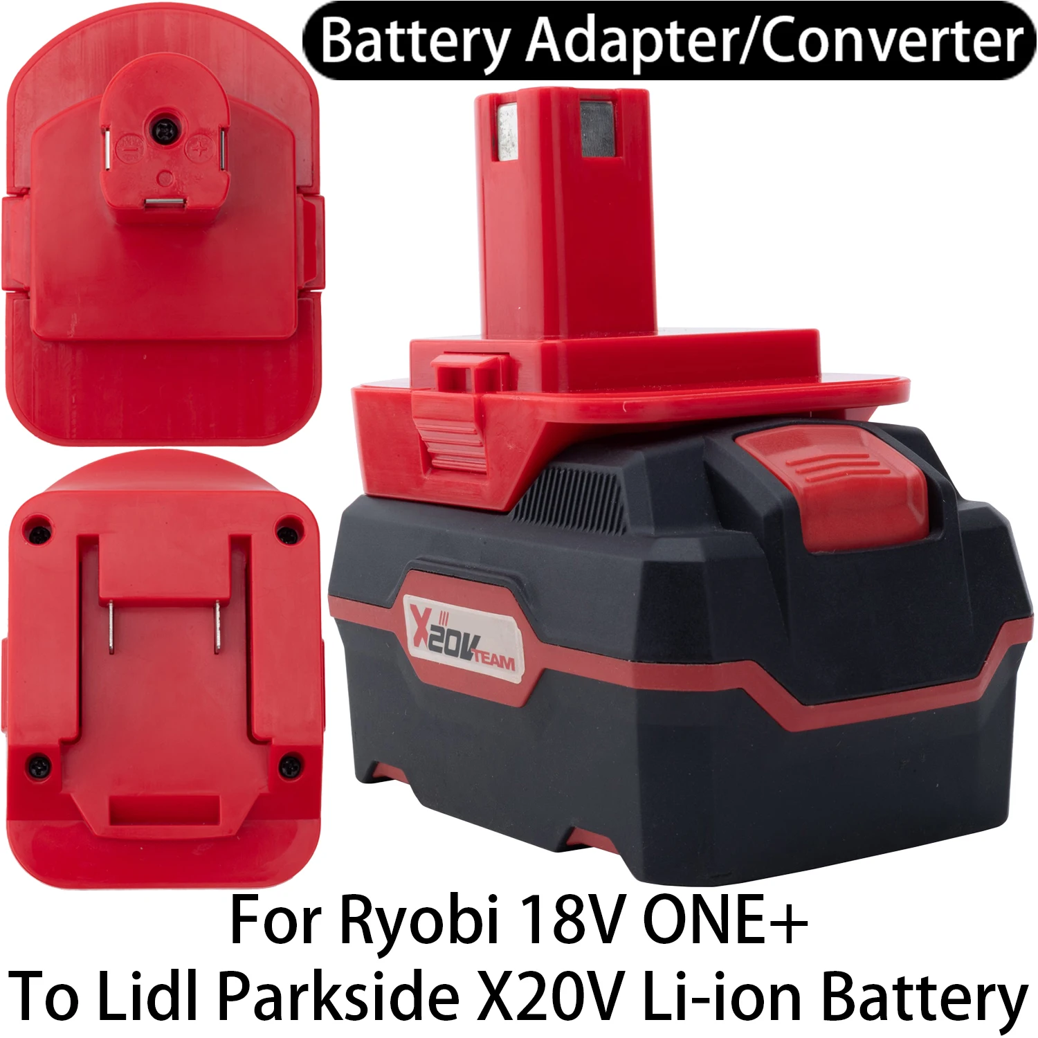 Adapter Converter For Ryobi 18V ONE+ Li-ion Tool To Lidl Parkside X20V Li-ion Battery Adapter Converter Power Tool Accessory