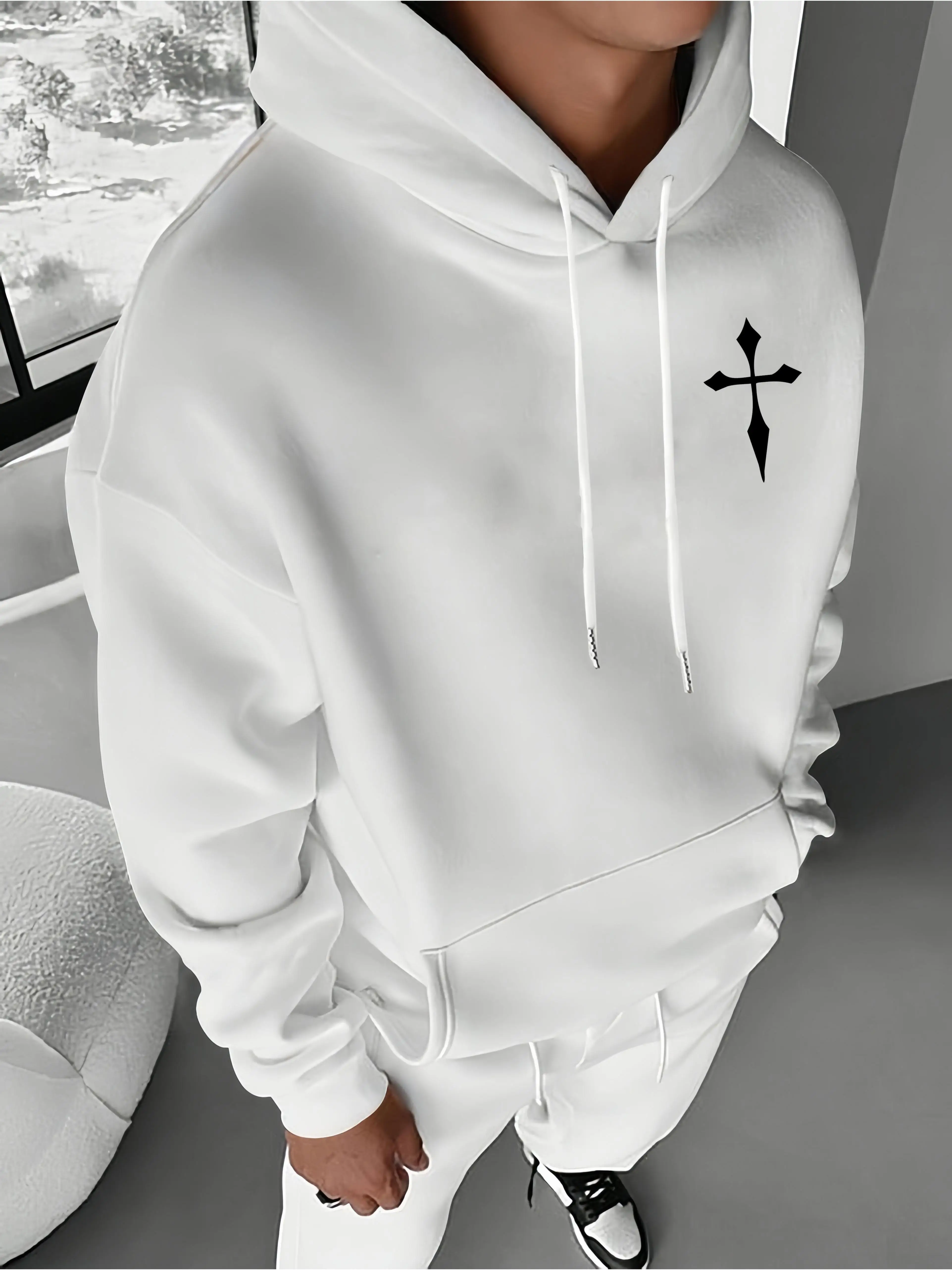 Sudadera con capucha estampada para hombre, ideal para otoño e invierno. Versátil, deportiva, informal y de corte holgado.