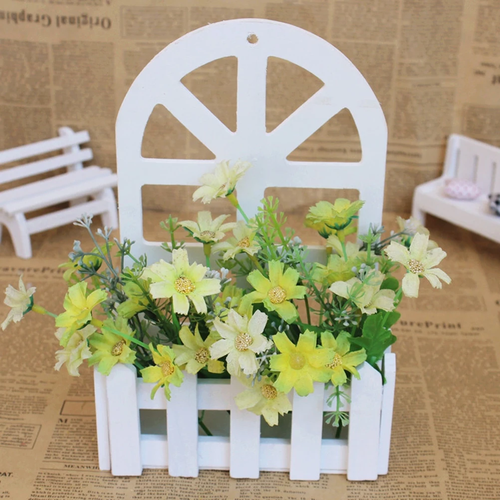 

Retro Wooden Flower Basket Wall Hanging Decor Vintage Three-Dimensional Pendant Planter For Artificial Plants Succulents