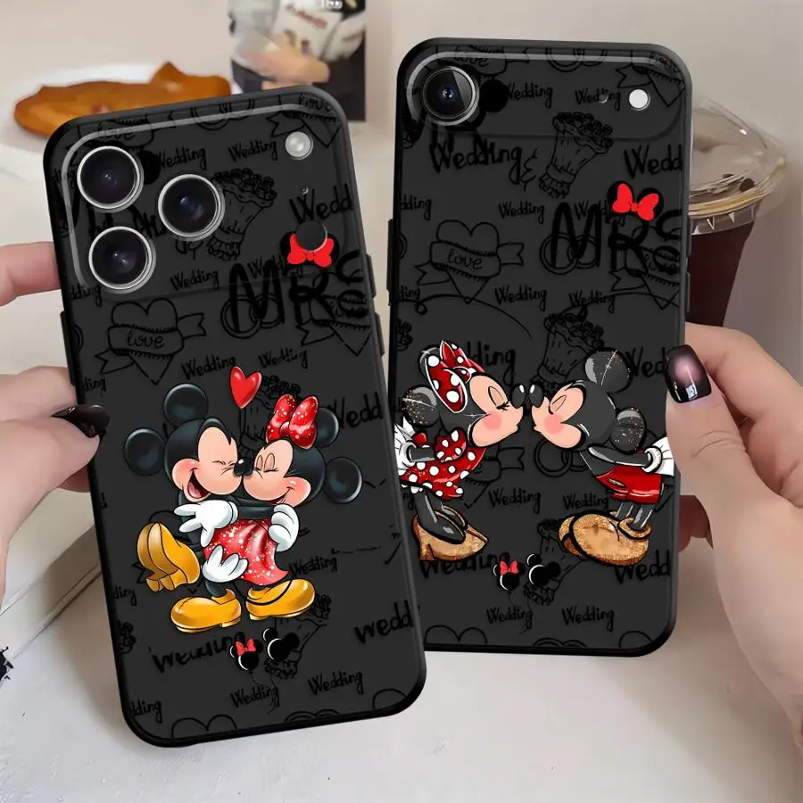 Soft Back Phone Cover Case for iPhone 17 16 Pro Max 11 X XS XR 17Air 13 Mini 12 15 Plus 14 SE 7 8 Disney Love Mickey Minnie