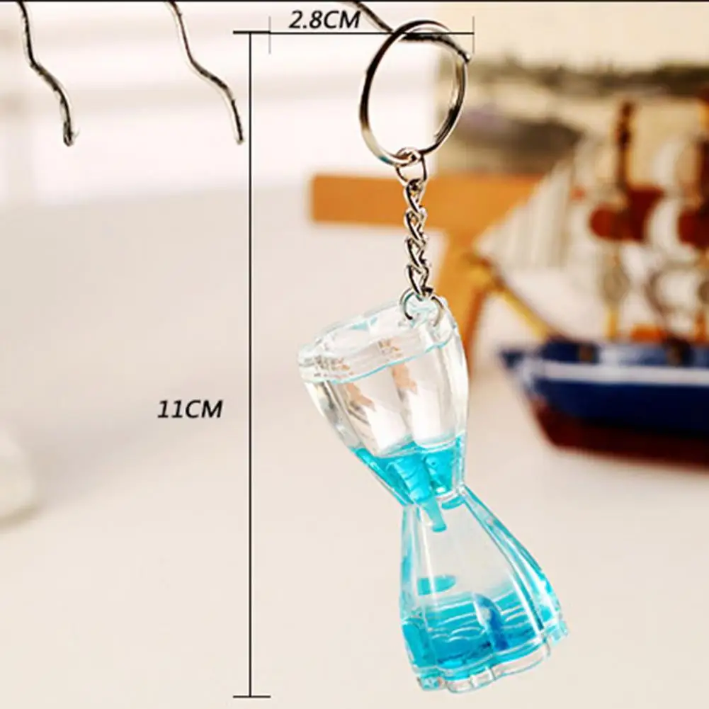 

Hourglass Keychain Portable Liquid Hourglass Keychain with Plastic Sand Timer Metal Car Key Ring Holder Diy Backpack