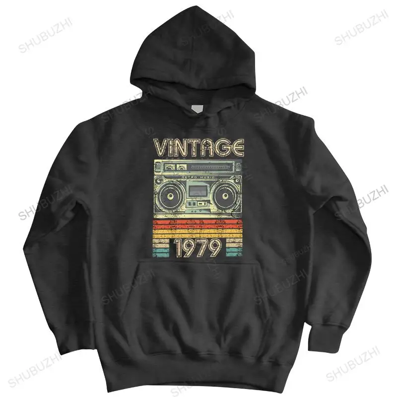 Classic Born In 1979 Radio zipper Men Printed Retro 43 Years Old Birthday Gift Harajuku casual hoodies Cotton sweatshirt Appare