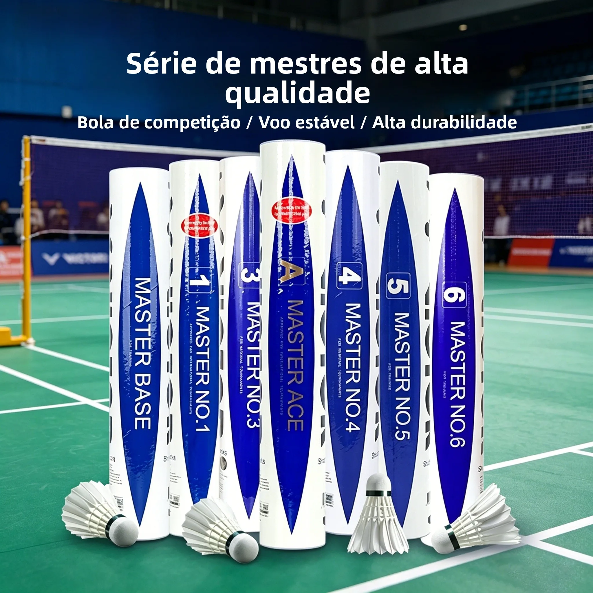 volant-de-badminton-victor-master-no6-plumes-d'oie-professionnelles-haute-vitesse-76--77--tete-en-bois-durable-pour-la-competition