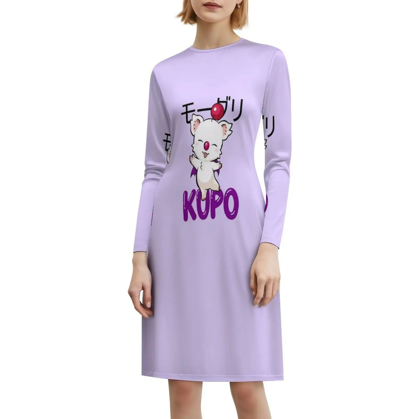 كوبو! فستان بوهيمي عتيق بأكمام منتفخة أو خيارات بدون أكمام للنساء فستان Kupo Moogle Final Fantasy Cute Kawaii Party #6