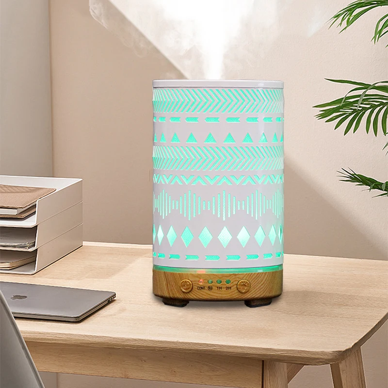 سطح المكتب ضوء الزخرفية ليلة السرير الجدول ضوء توقيت ناشر رائحة مرطب الهواء بالموجات فوق الصوتية مع أضواء LED 7 ألوان