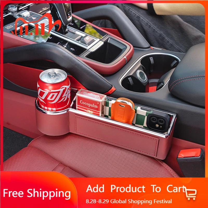 

Interior Stickers Multifunction Car Seat Gap Organizer Storage Box Pocket Keys Card Cup Phone Holder For Porsche Cayenne Macan P