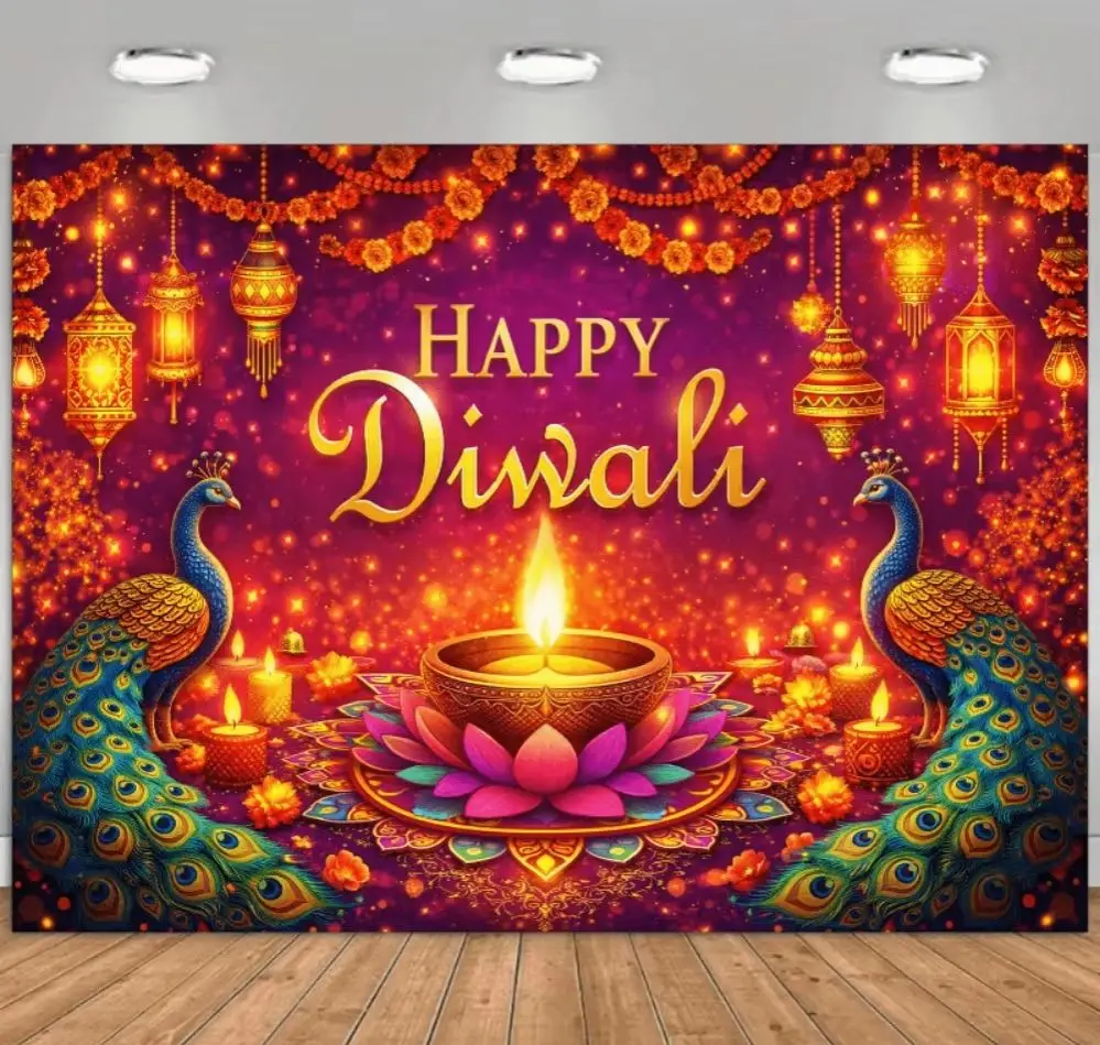 CIFBUY Vintage Diwali Aluminum Wall Art Metal Sign Waterproof Wear Resistant Tin Plaque for Home Living Room Bedroom Office Deco