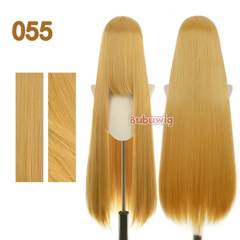 Bubuwig Synthetic Hair 100cm Long Straight Pure Color Cosplay Wigs Over 100 Colors Black White Red Blue Brown Wig Heat Resistant - Image 25