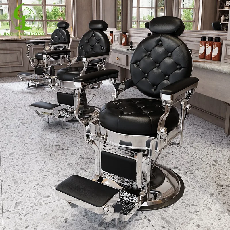 Black Retro Stable Barber Chairs Heavy Duty Barber Chair for Hair Salon Styling Chair Salon Furniture