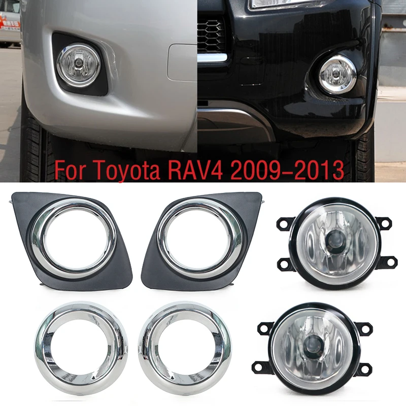 

For Toyota RAV4 2009 2010 2011 2012 2013 Front Bumper Fog Light Daytime Running Lamp Frame Trim Cover Hood Foglight Foglamp
