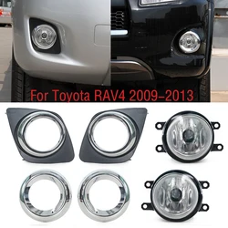 For Toyota RAV4 2009 2010 2011 2012 2013 Front Bumper Fog Light Daytime Running Lamp Frame Trim Cover Hood Foglight Foglamp
