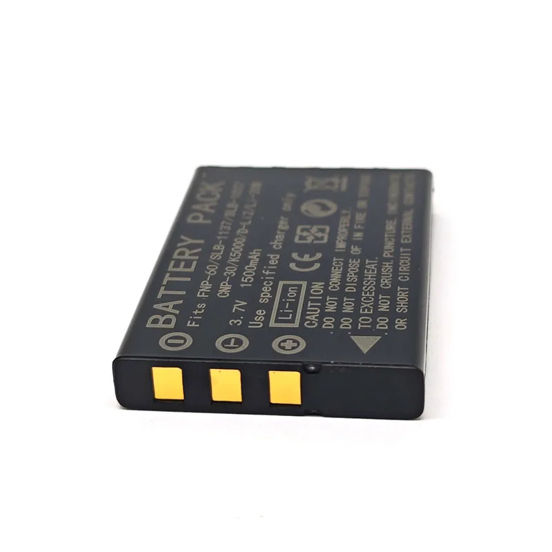 FNP-60 3.7v Rechargeable Camera Battery 1500mAh Large Capacity SLB-1137/1037 for Fujifilm F50I F501 F401 ZOOM F410 F601 F601Z