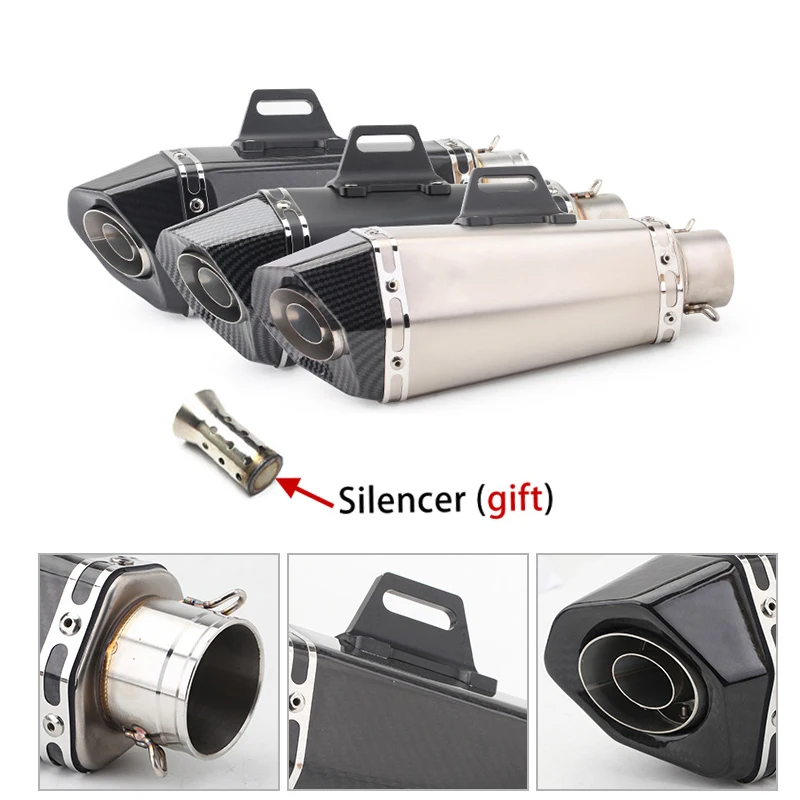 

Inlet 38-51mm /1.5in-2in Universal Motorcycle Exhaust Modified Muffler Pipe With DB Killer Motorbike Exhaust gift for MT07 MT09